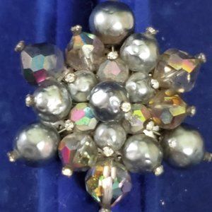 Smokey Baroque Pearl  Brooch